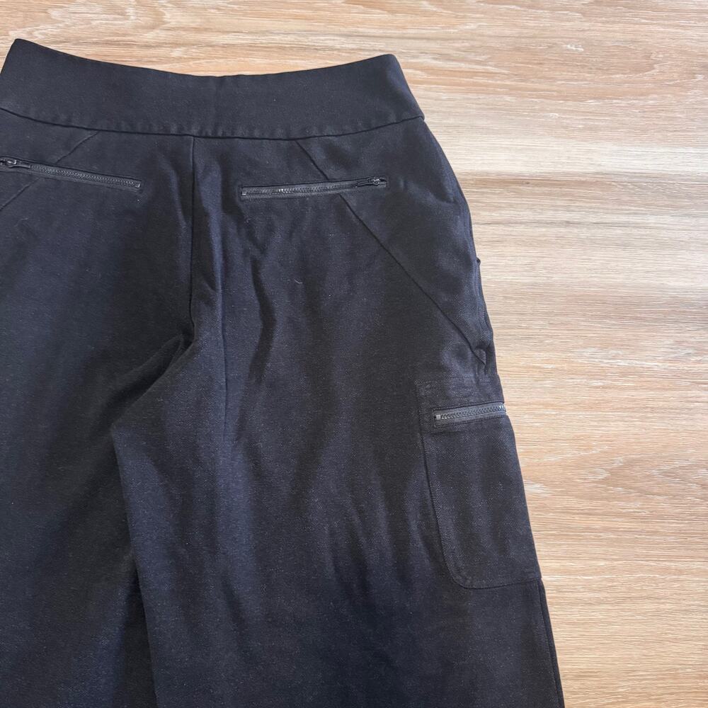 Athleta Venice Heathered Cargo Pant Black Wide Leg High Rise Women's 14 Tall - Picture 4 of 11